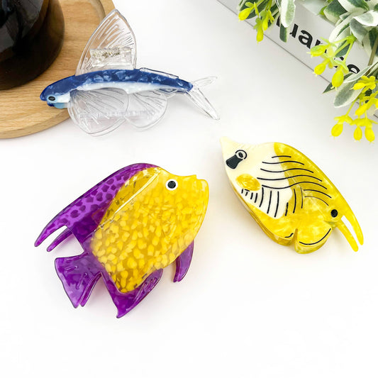 Pince à cheveux en acétate poisson tropical - DupontDupont