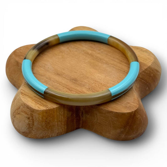 Jonc corne de buffle Bleu 6 mm C83: M - DupontDupont