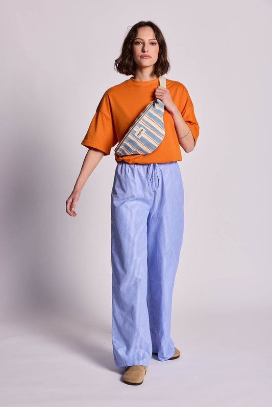 Sac banane Olivia Rayures Orange et Bleu