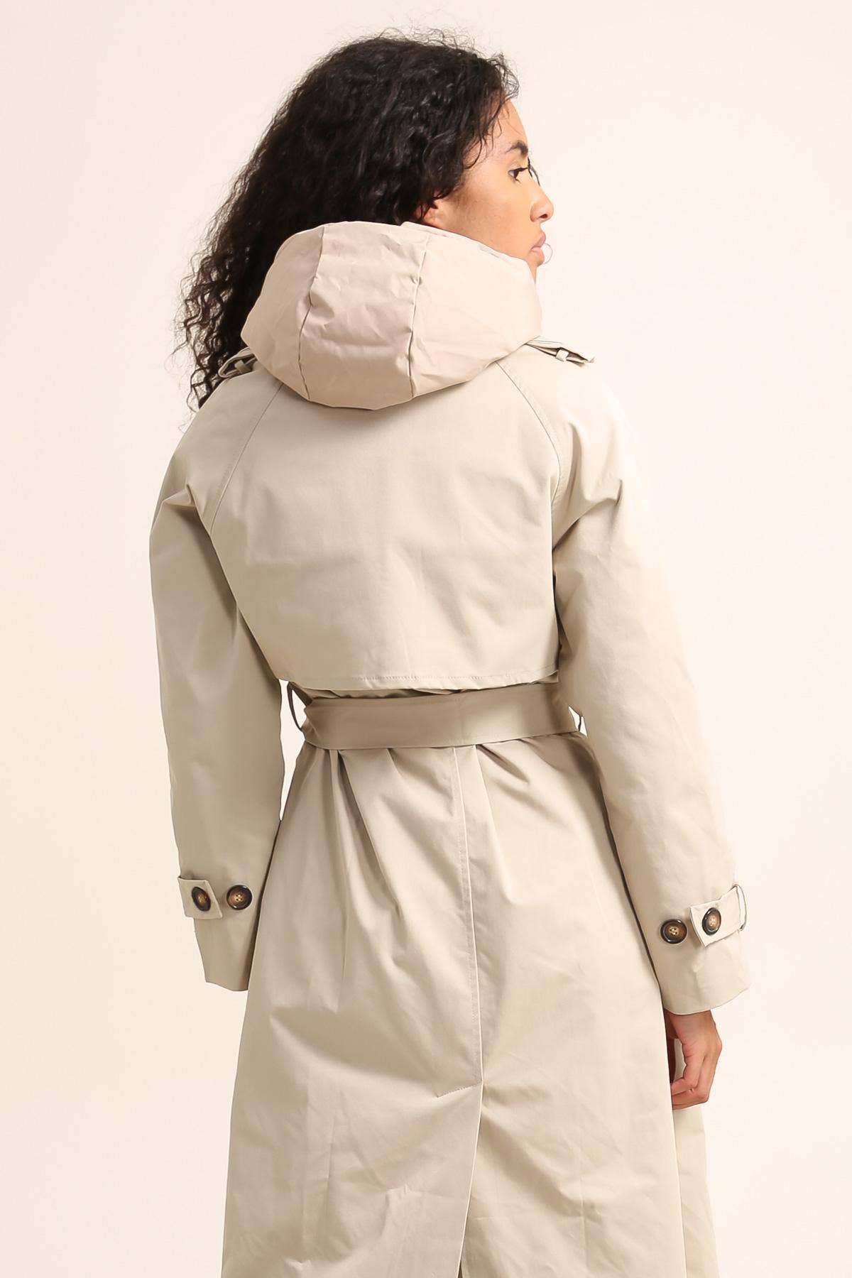 Capuche doudoune imperméable réversible : Acier