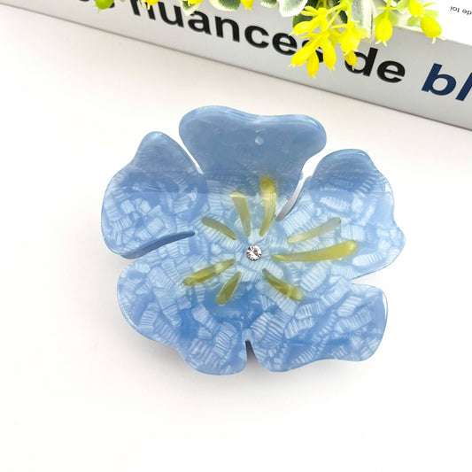 Pince à cheveux fleur d'été, pince à cheveux de plage: Bleu - DupontDupont