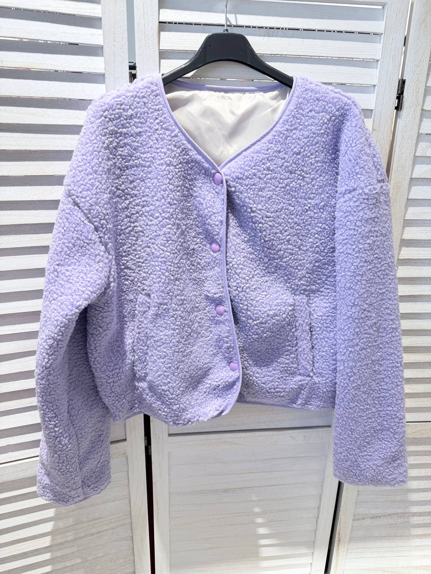 Veste à message en molleton: Lilas / TU
