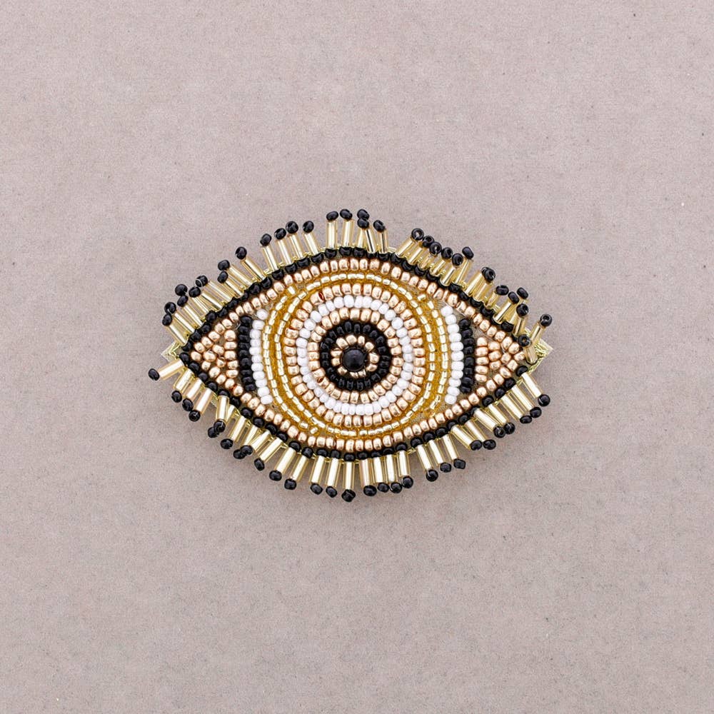 Broche Œil Turc Perles: Blanco