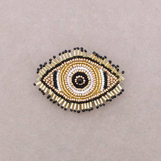 Broche Œil Turc Perles: Blanco