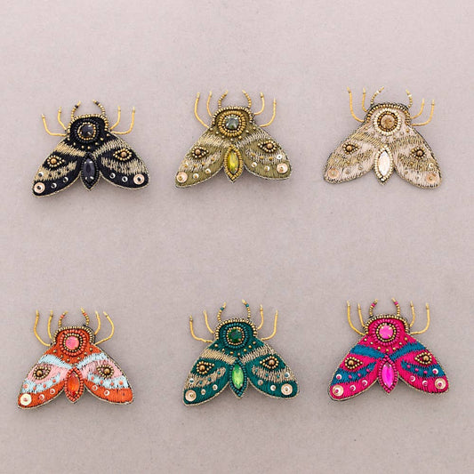 Broche Papillon Paillettes Noir