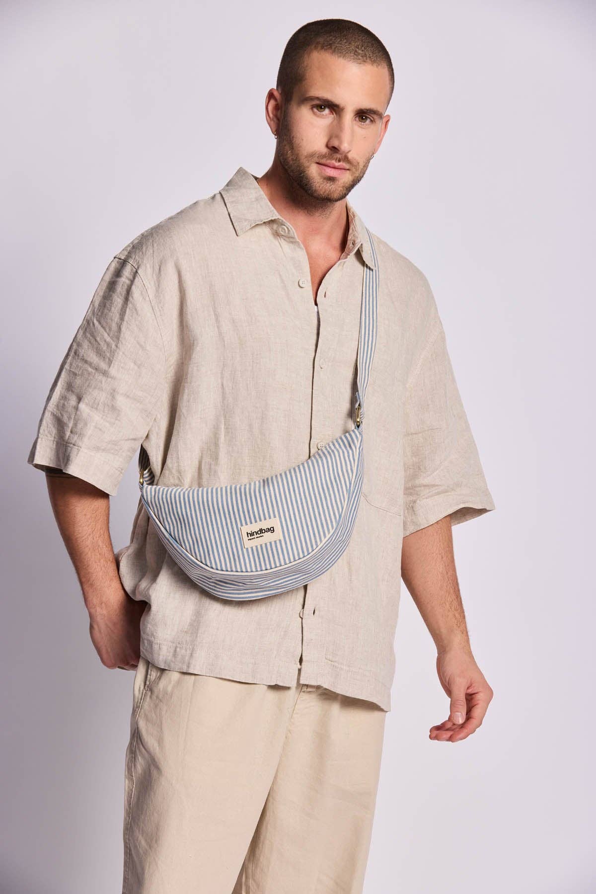 Sac Bandoulière Andrea Rayures bleu