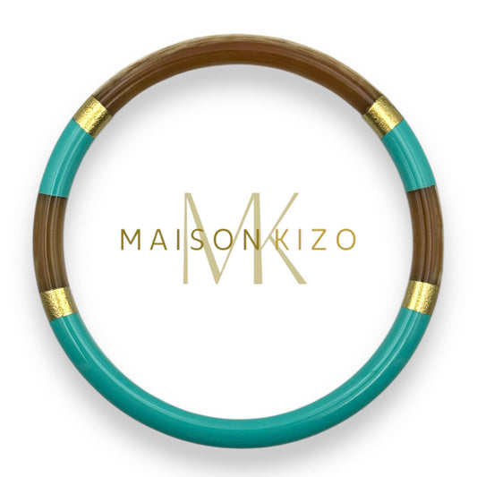 Jonc laqué en corne de buffle Multicolore Turquoise C84: M - DupontDupont