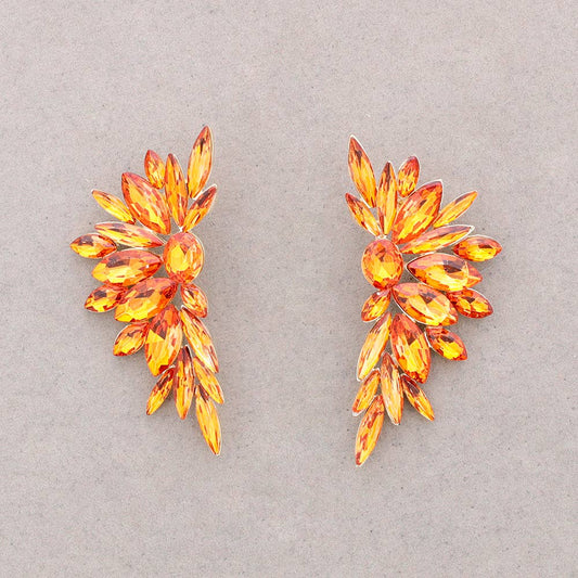 Boucles d'oreilles aile en cristal: Orange