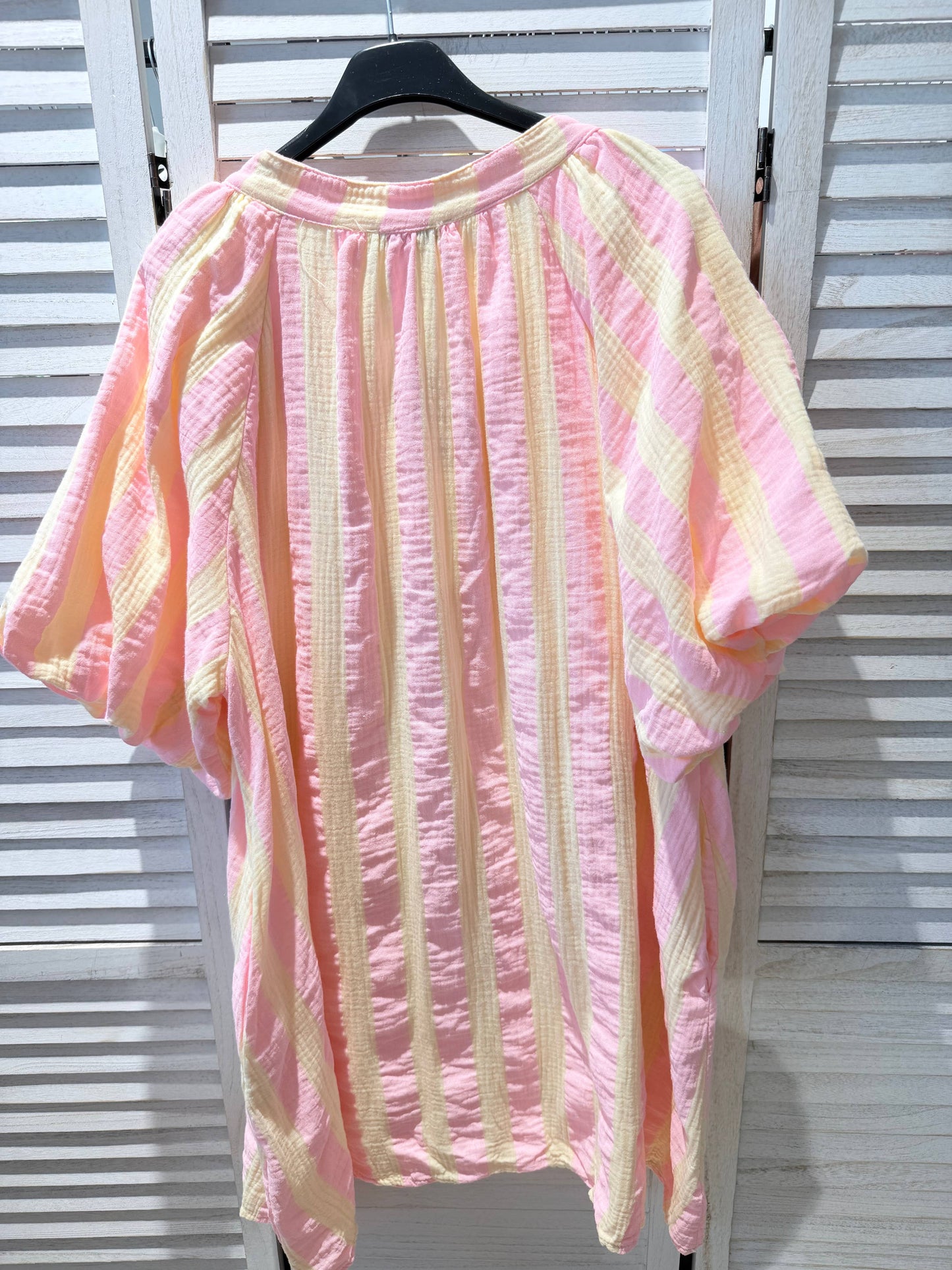 Robe rayée 100% coton: rose / TU