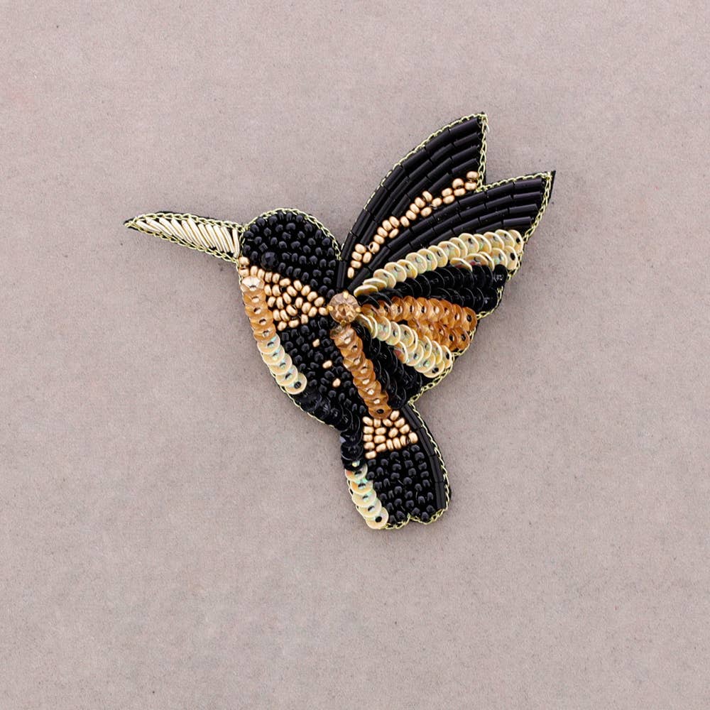Broche oiseau en perles: Amarillo