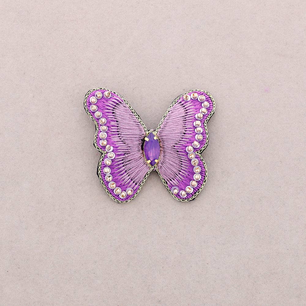 Broche à sequins en forme de papillon: Vert