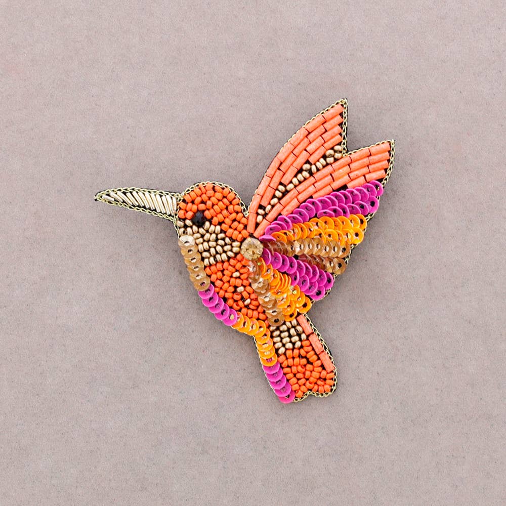 Broche oiseau en perles: Amarillo