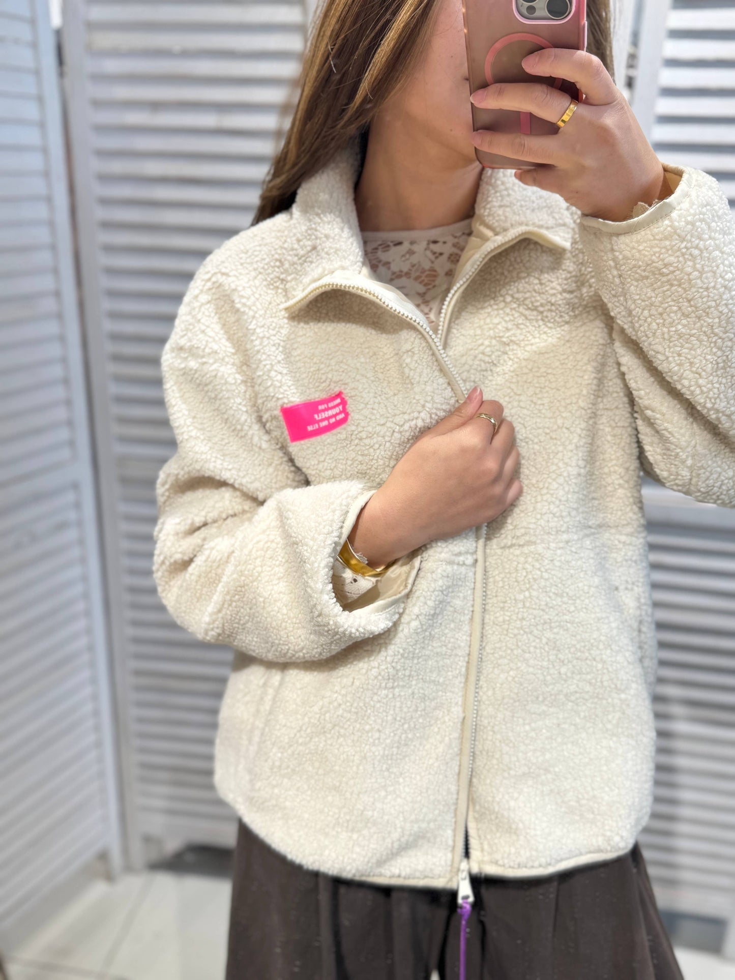 Veste polaire zippée: Ecru / TU