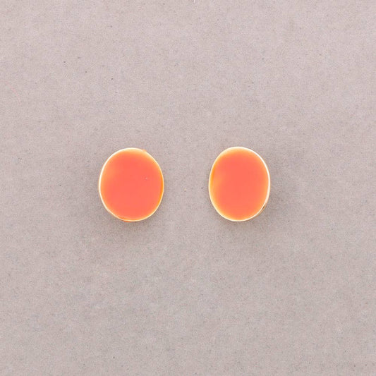 Boucles d'oreilles clip émail Orange