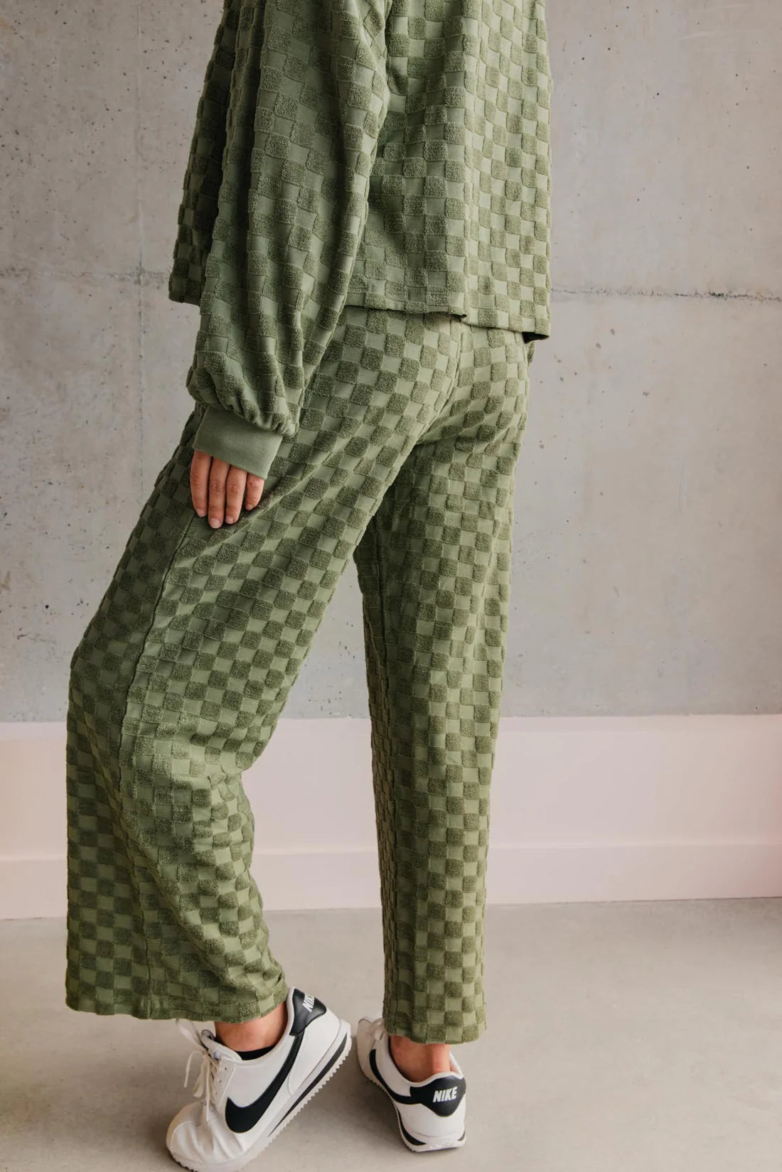 Pantalon Éponge Damier - Kaki