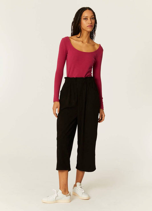 TOP COL ROND CERISE