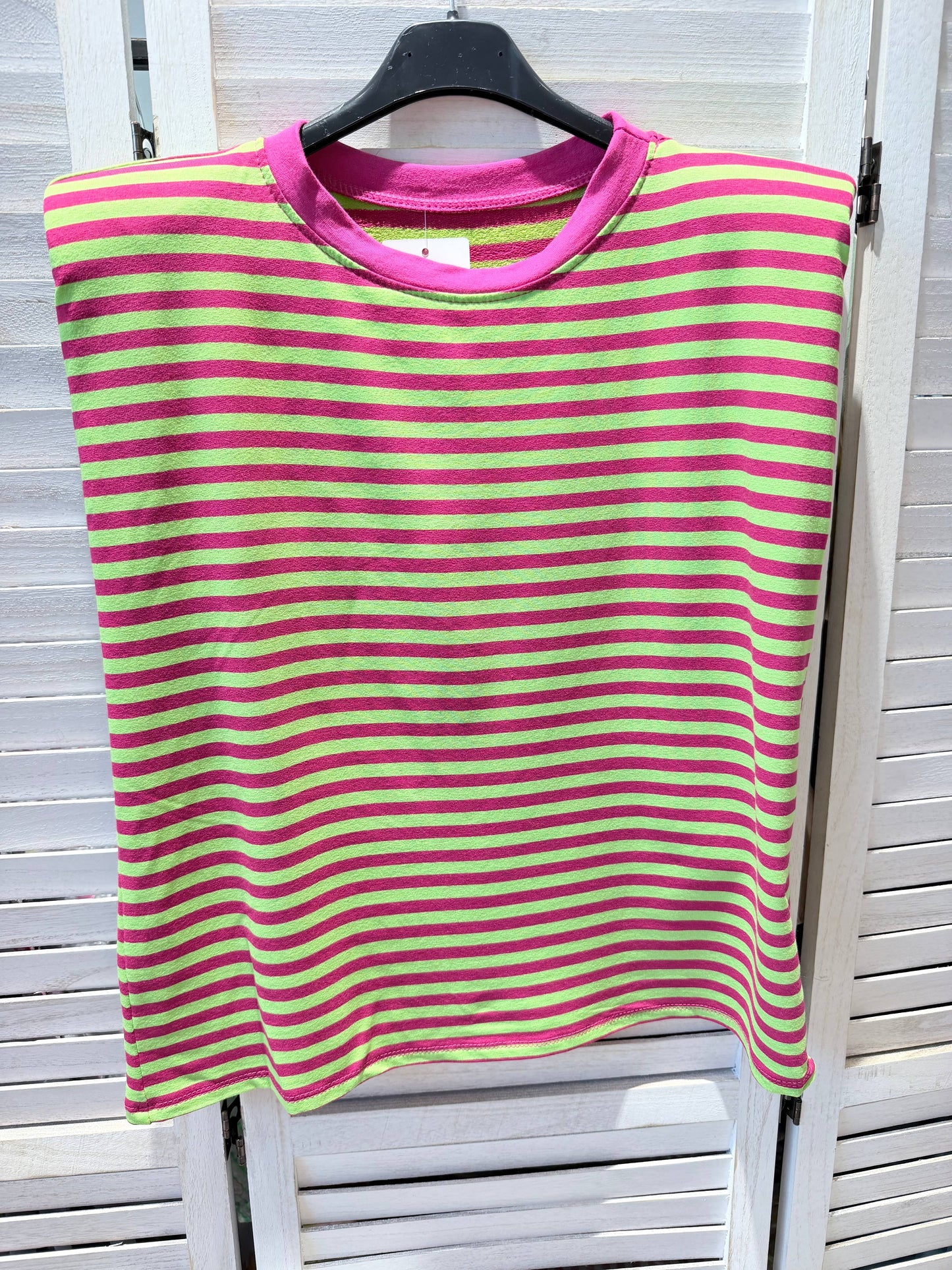 Top sans manche à rayures larges: Vert