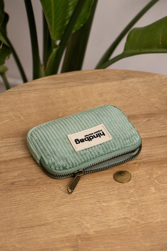 Porte monnaie Lili Velours Vert d'eau