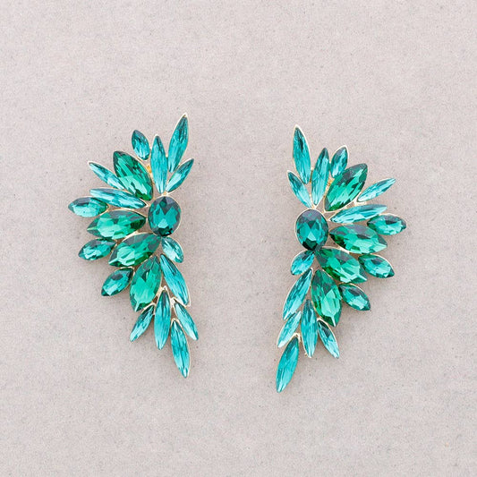 Boucles d'oreilles aile en cristal: Vert