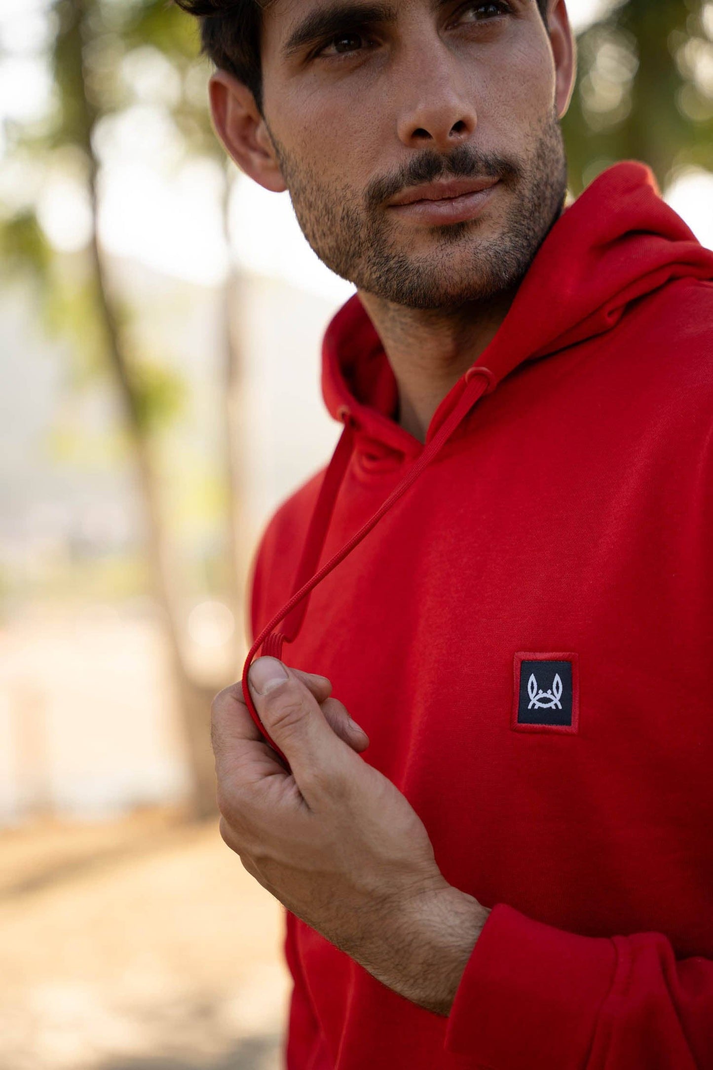 Sweat à Capuche Patch Rouge: Rouge / M