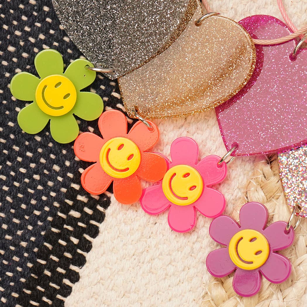 Breloque de sac porte-clés Happy Face