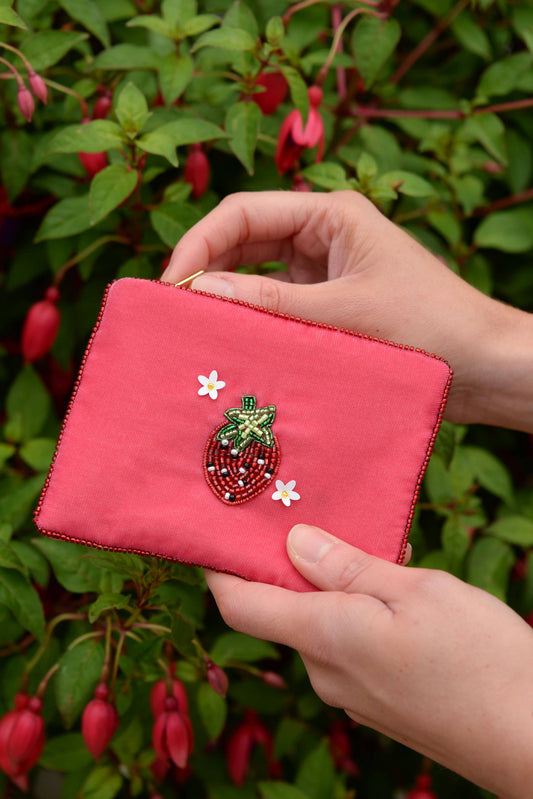 PETITE POCHETTE FRAISE ROSE