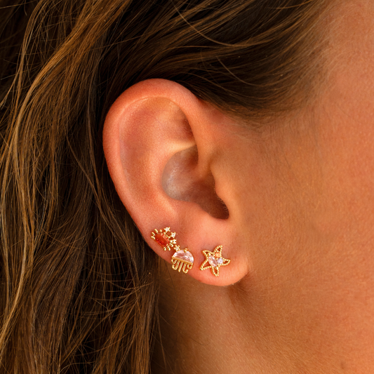 Clous d'oreilles méduse rose - DupontDupont