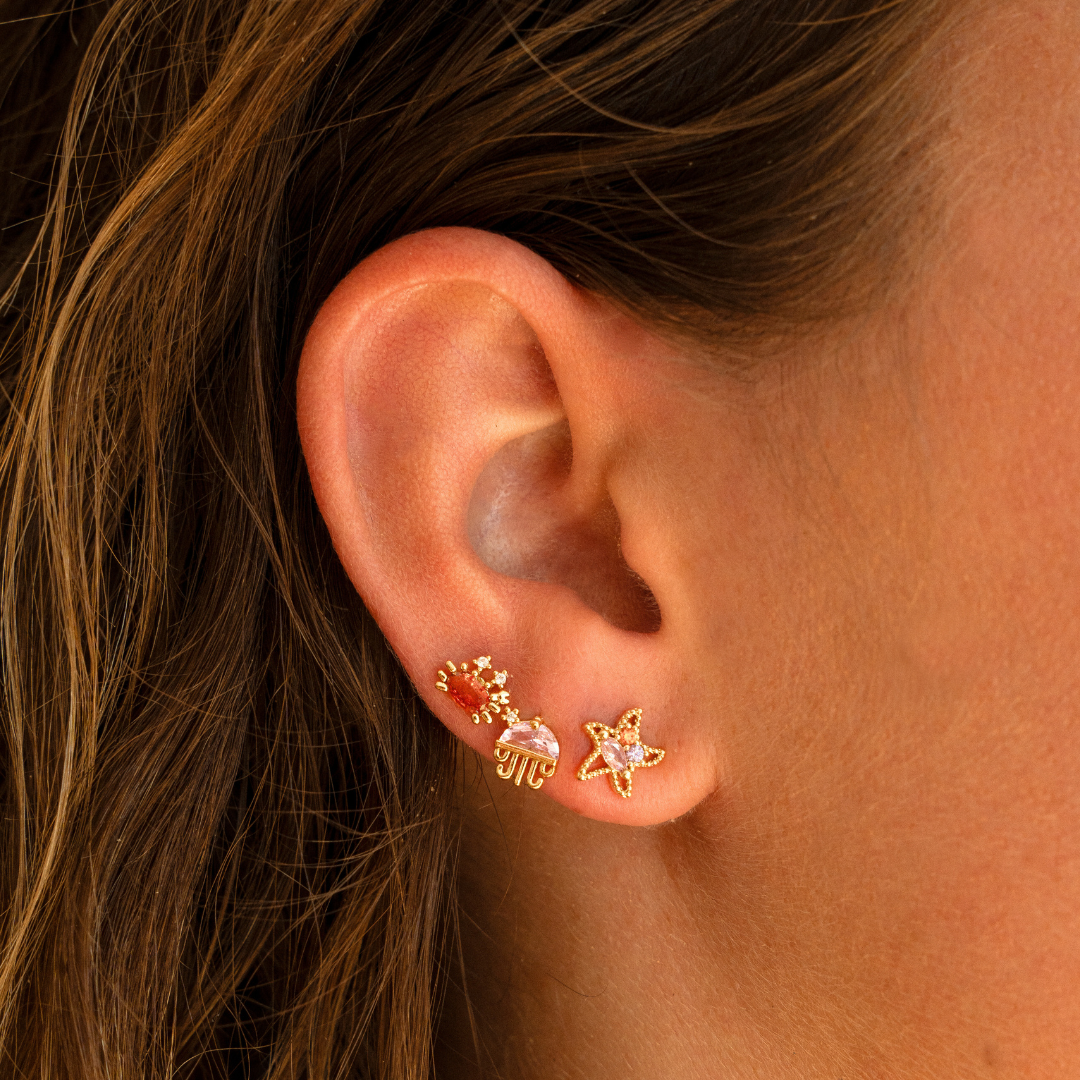 Boucles d’oreilles crabe rouge: Rouge / Doré - DupontDupont