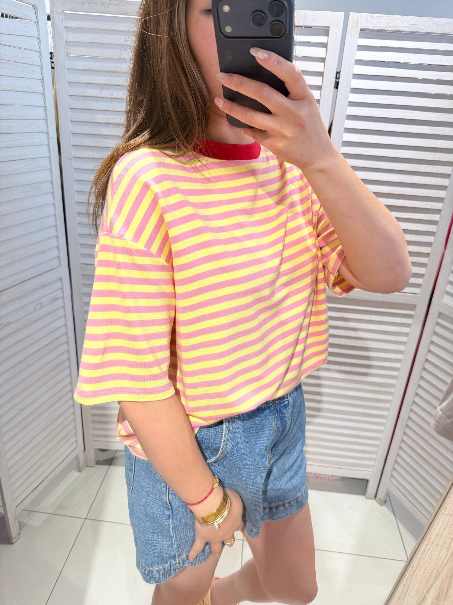 T-shirt imprimé rayures: Rose - DupontDupont