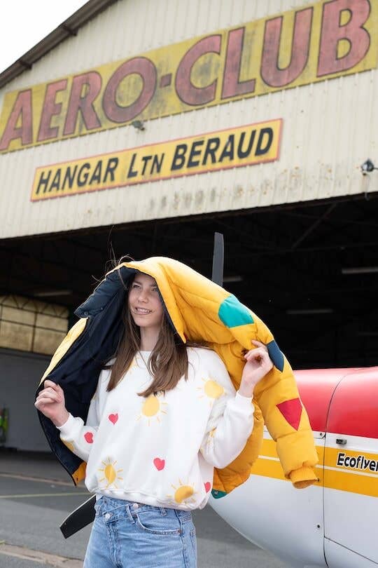 Sweat Femme Oversize Coton Soleil et Coeur - Sunny Heart: S - DupontDupont