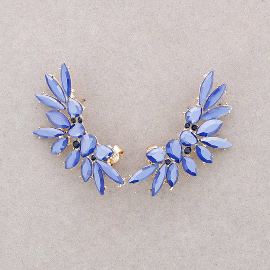 Boucles d'oreilles ailes en cristal: Bleu