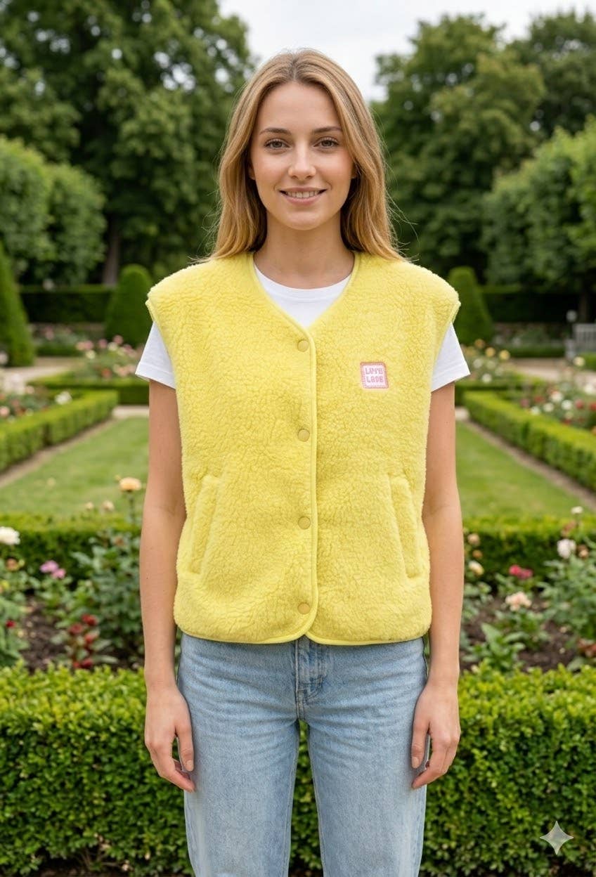 Veste sans manches en peluche: Jaune / Taille unique - DupontDupont