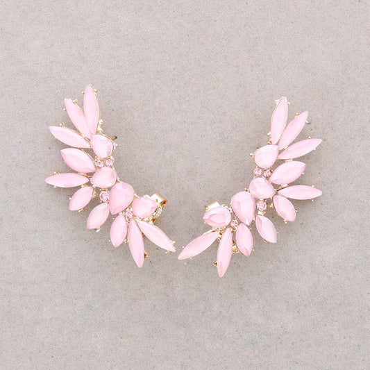 Boucles d'oreilles aile en cristal: Rose