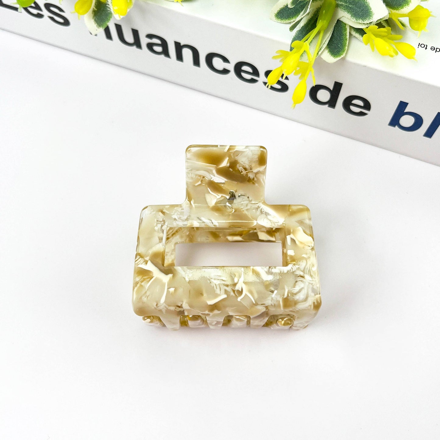 Pince à cheveux carrée en acétate pour printemps et automne: B