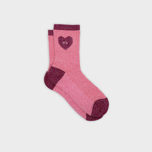 Chaussettes coeur - Rose