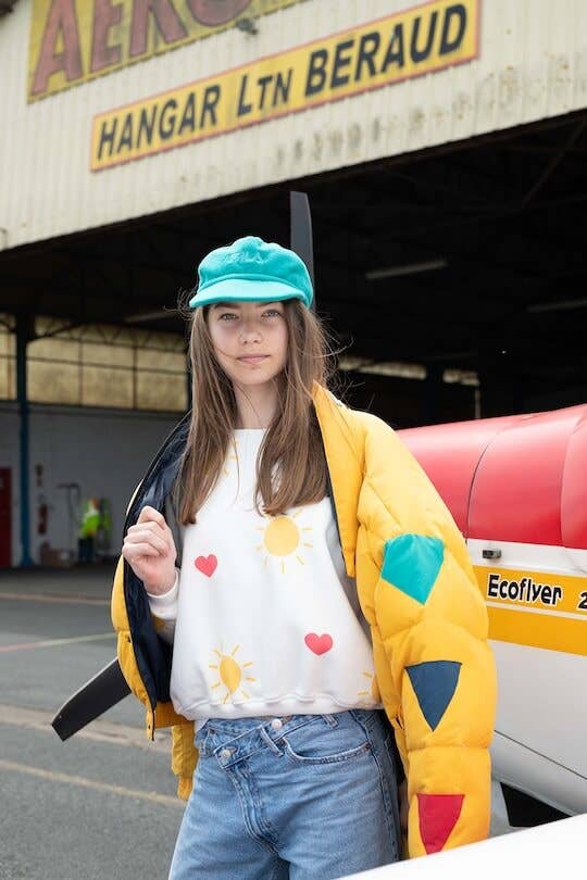 Sweat Femme Oversize Coton Soleil et Coeur - Sunny Heart: S - DupontDupont