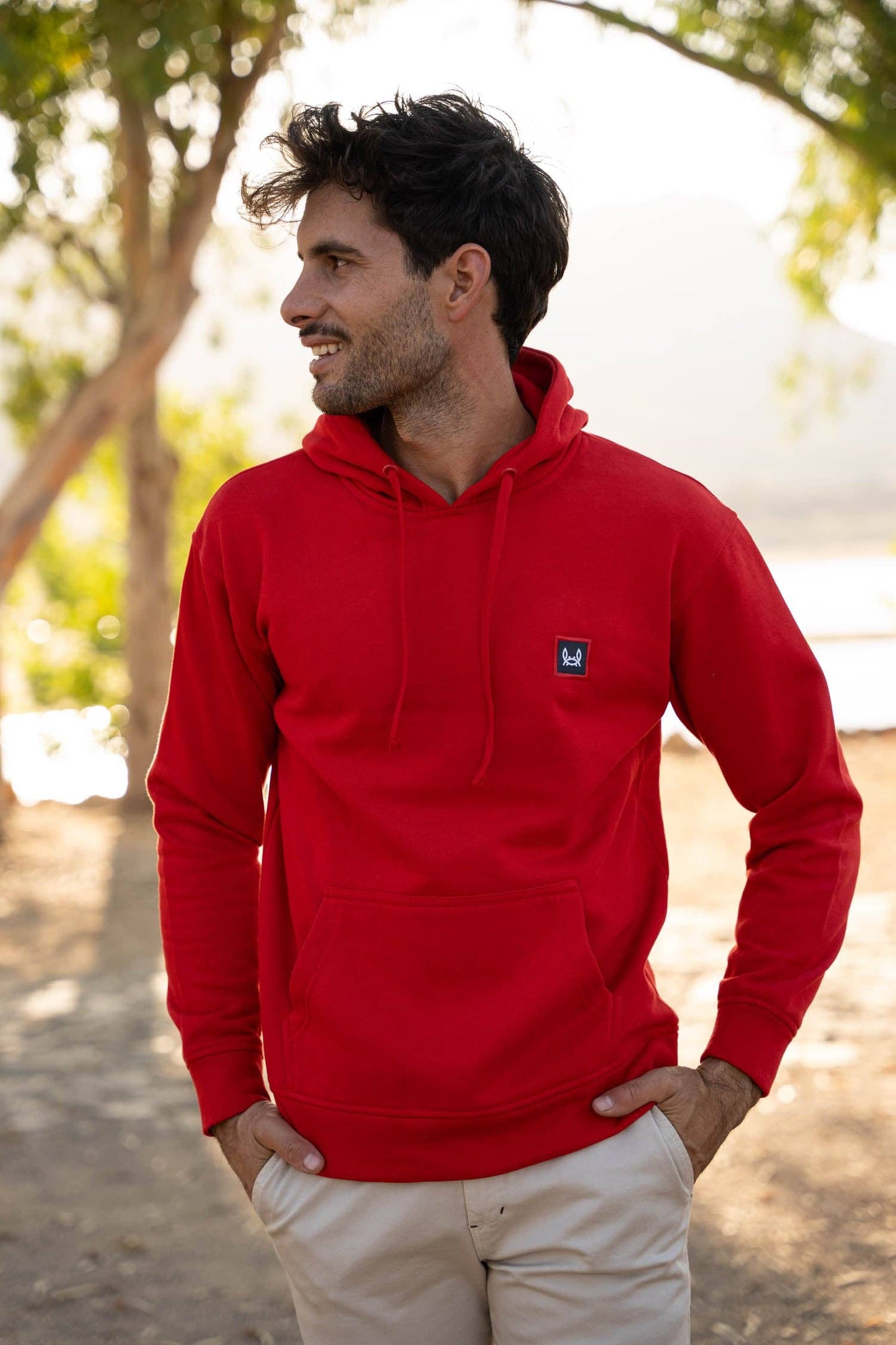 Sweat à Capuche Patch Rouge: Rouge / M
