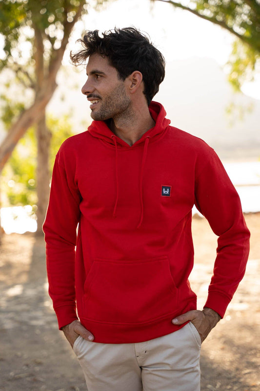 Sweat à Capuche Patch Rouge: Rouge / M