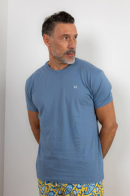 T-shirt Basique Bleu Acide: M