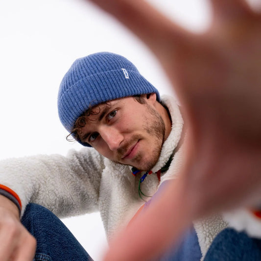 Bonnet 100% laine d’agneau - bleu jean