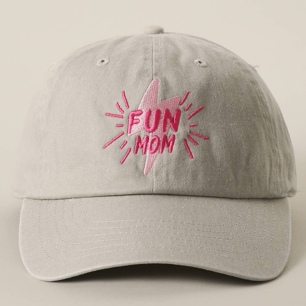 Casquette coton brodée « FUN MOM » Vert