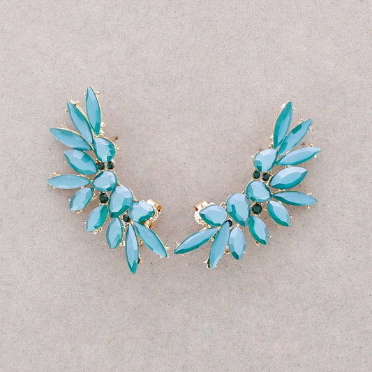 Boucles d'oreilles ailes en cristal: Vert