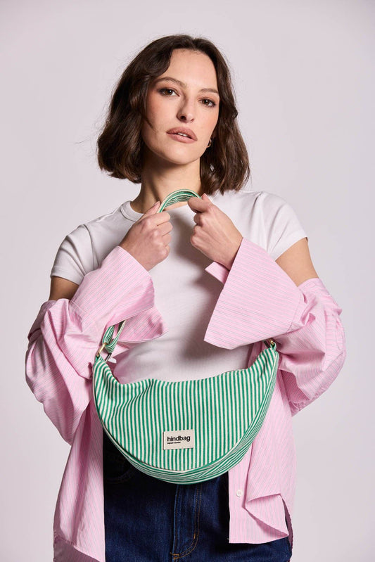Sac Bandoulière Andrea Rayures vert