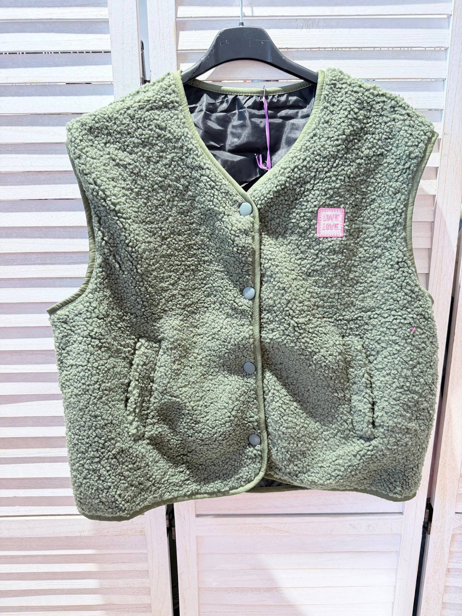 Gilet teddy boutonné: Kaki / TU - DupontDupont