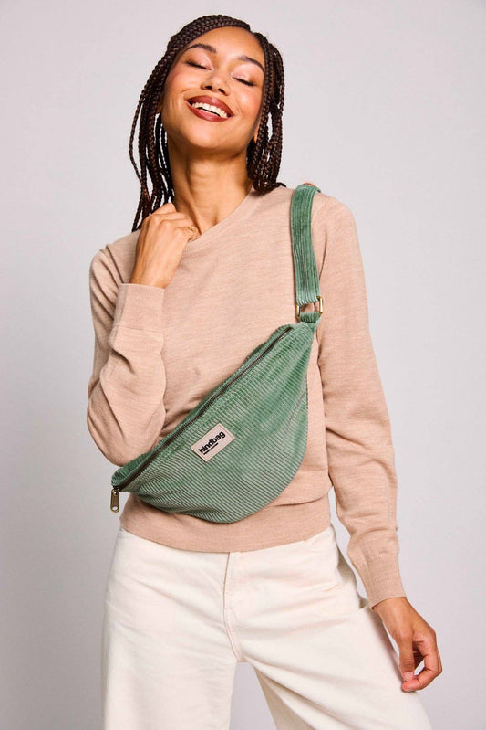 Sac banane Sasha Velours Vert d'eau