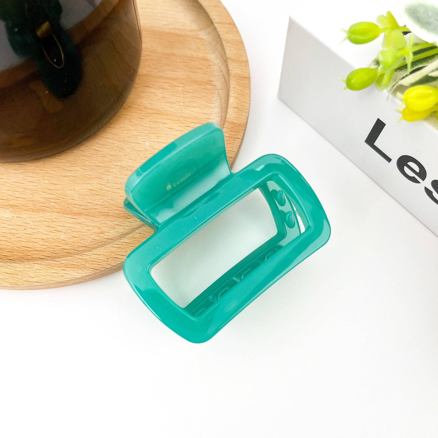 Pince à cheveux carrée vert