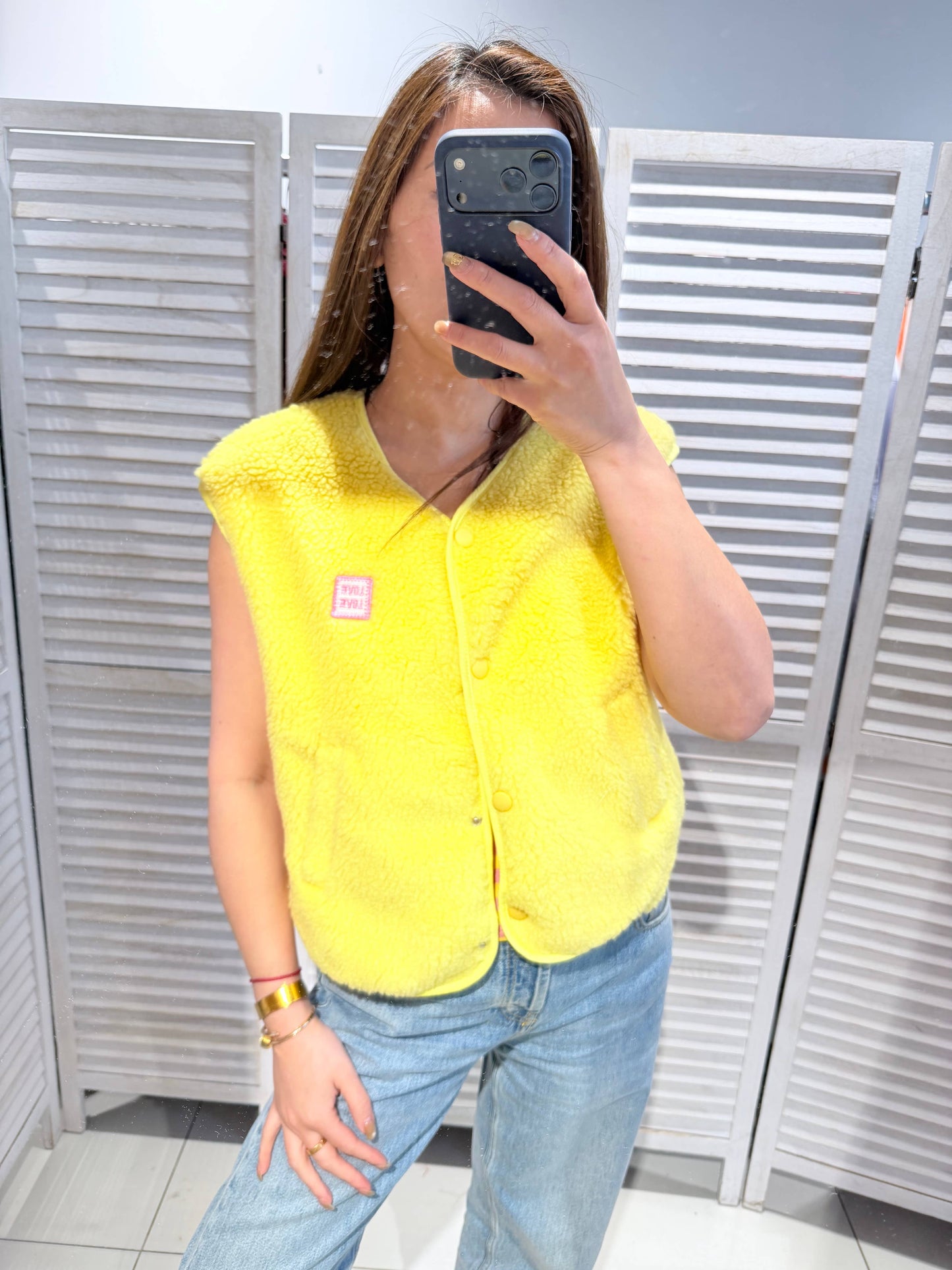 Veste sans manches en peluche: Jaune / Taille unique - DupontDupont