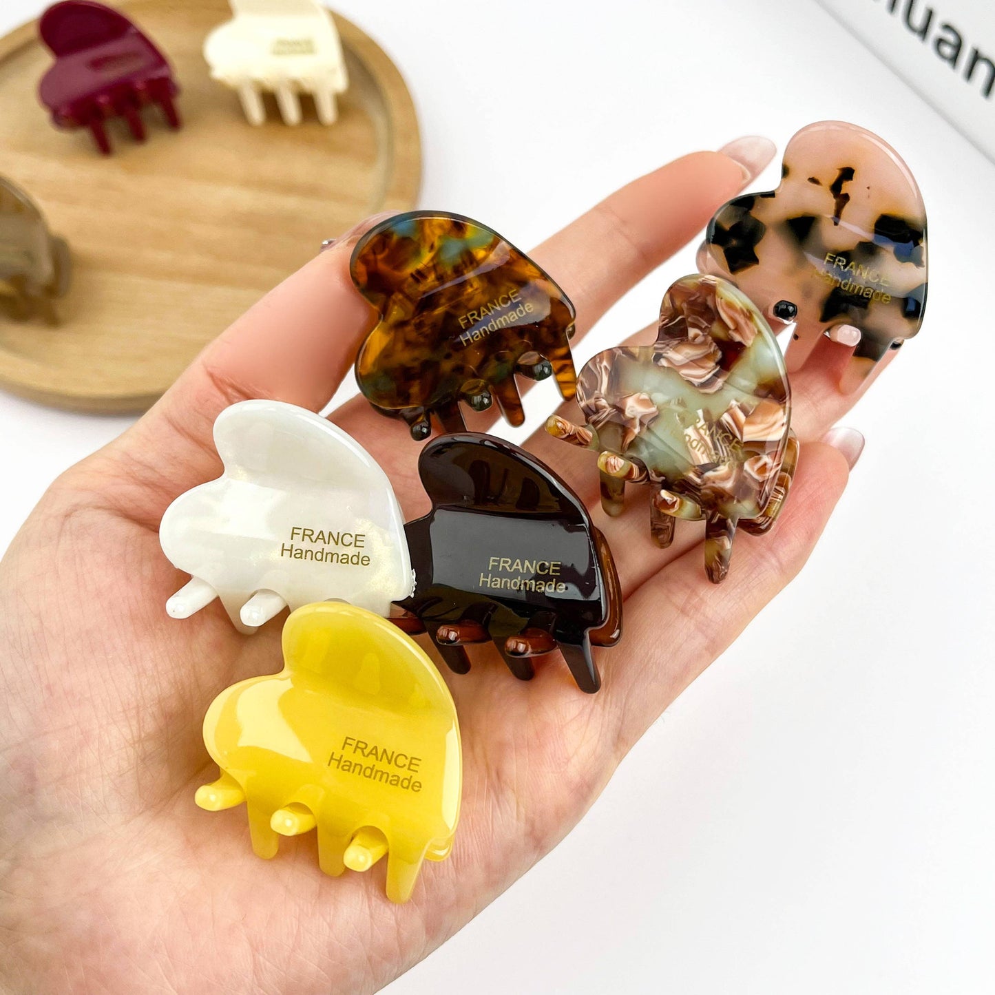 Barrette Cœur Mini en Acétate