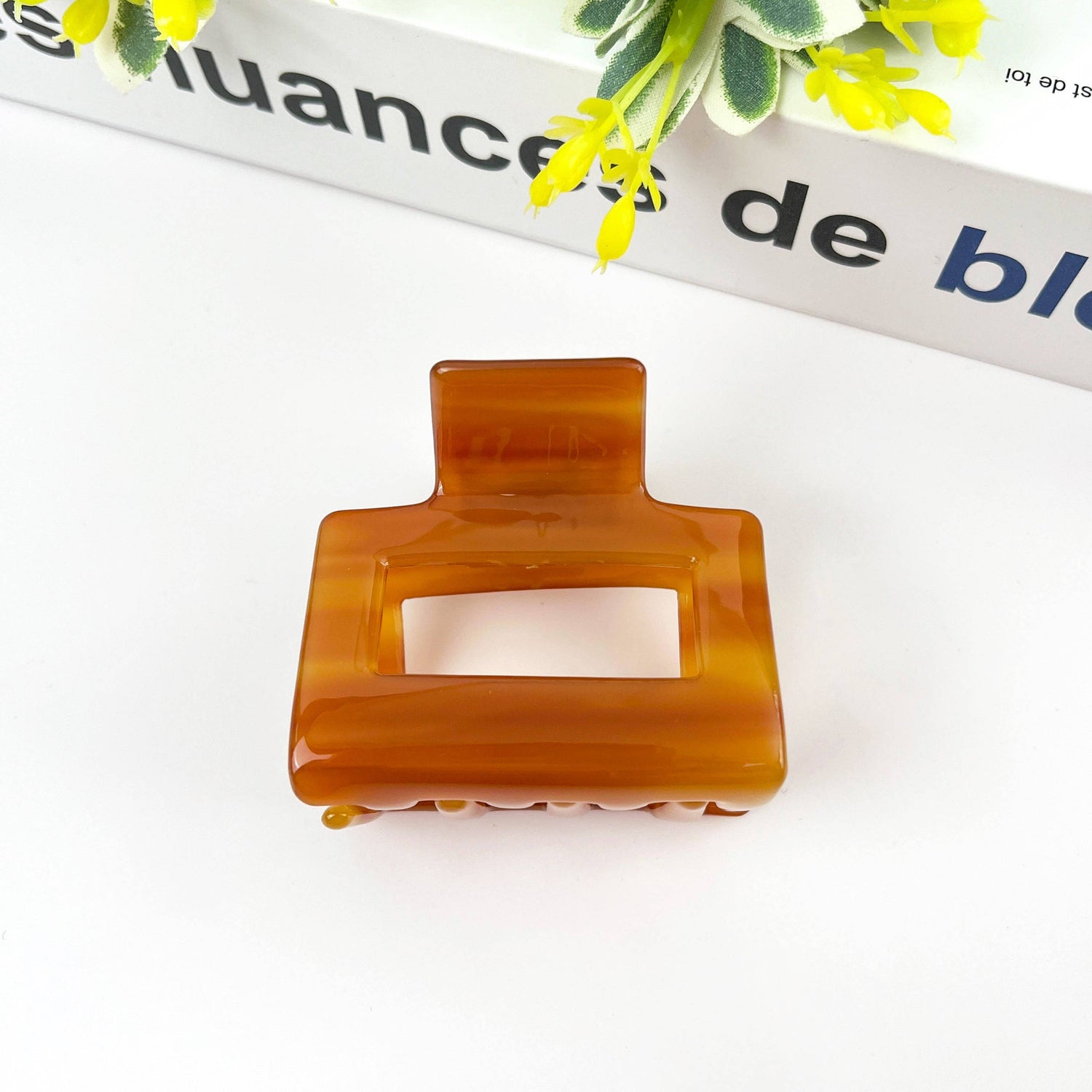 Pince à cheveux carrée Marron tacheté - DupontDupont