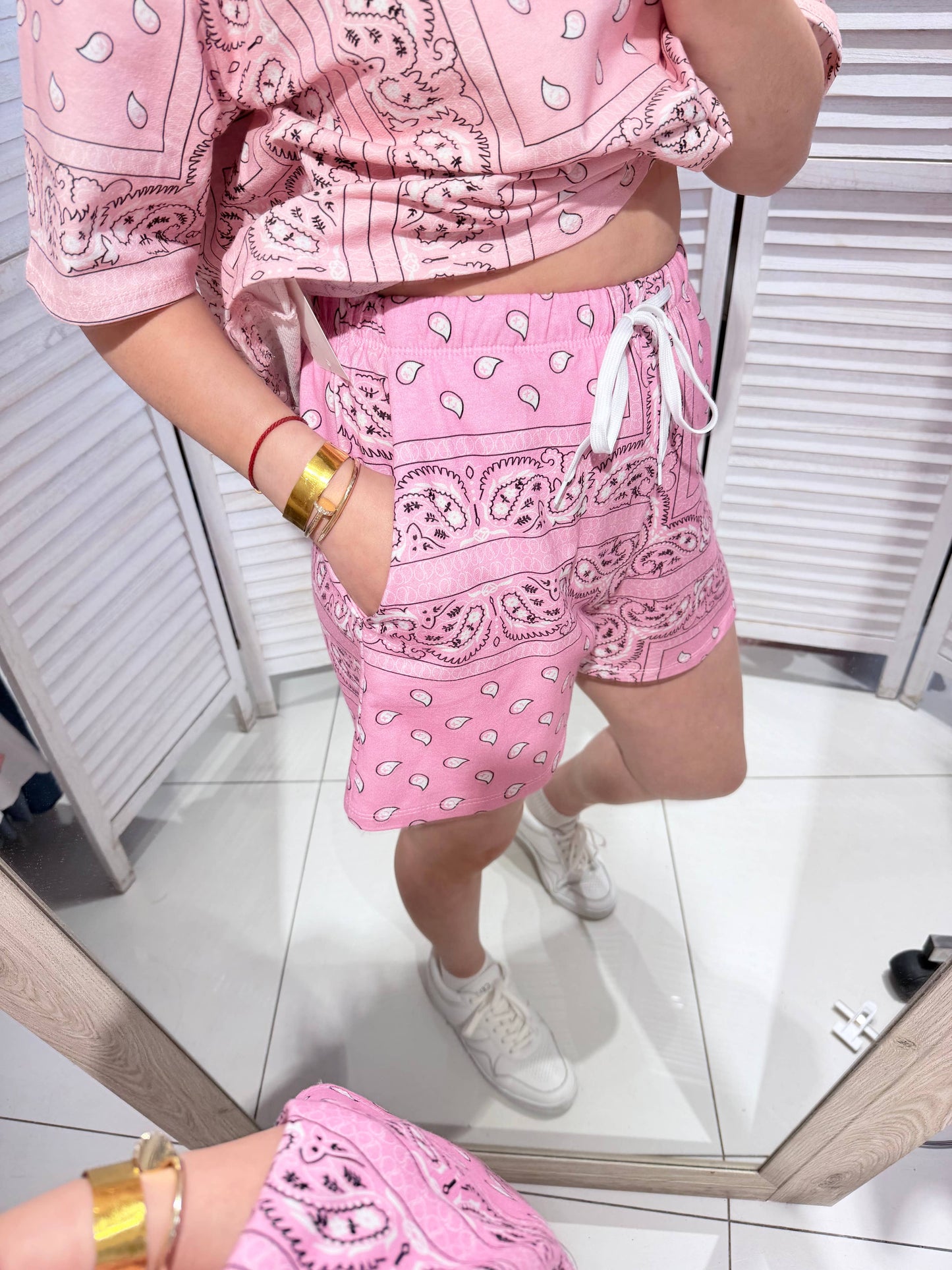 Short imprimé bandana: Rose / TU
